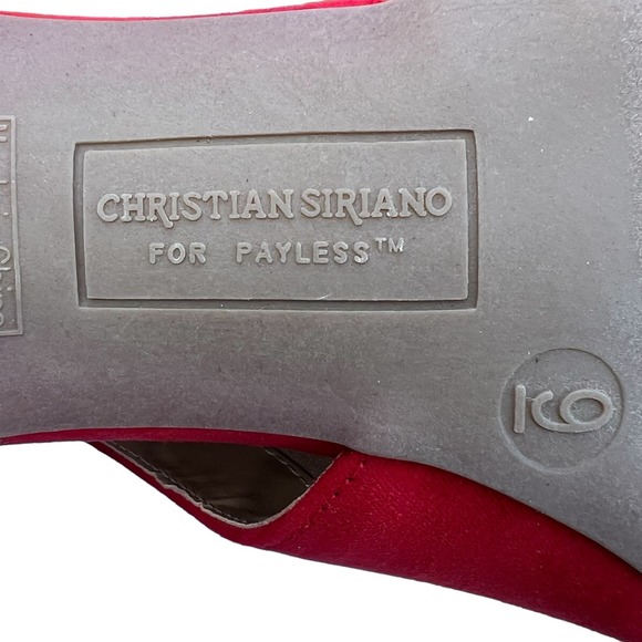 Christian Siriano “Keira” Women’s Red Faux Suede Heels 9 - Picture 8 of 14